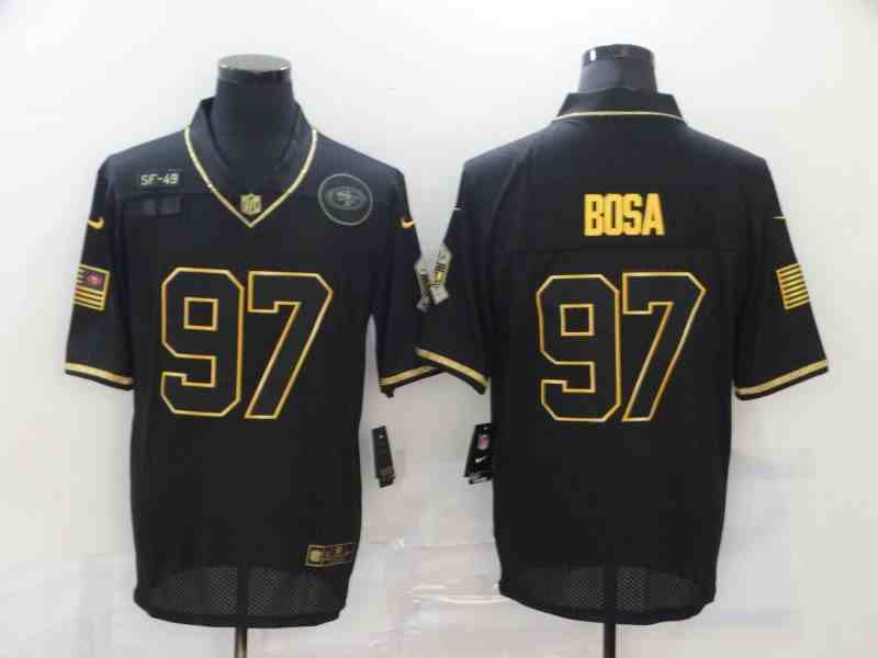 Nike 49ers 97 Nick Bosa Black Gold 2020 Salute To Service Limited Jersey