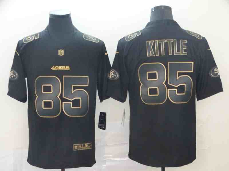 Nike 49ers 85 George Kittle Black Gold Vapor Untouchable Limited Jersey