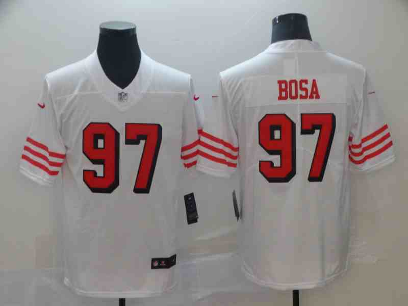 Nike 49ers 97 Nick Bosa White Anniversary Color Rush Vapor Untouchable Limited Jersey