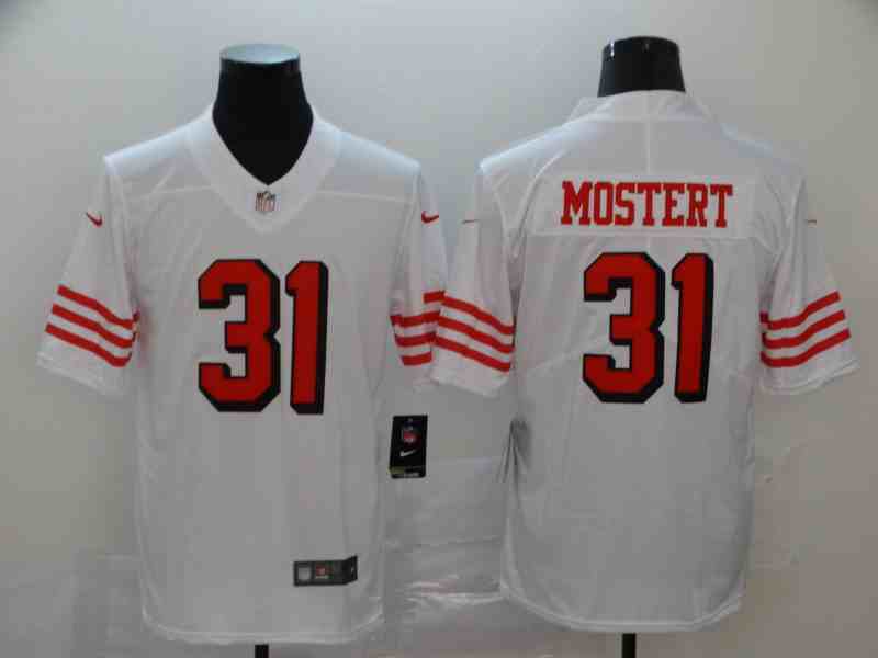 Nike 49ers 31 Raheem Mostert White Color Rush Vapor Untouchable Limited Jersey