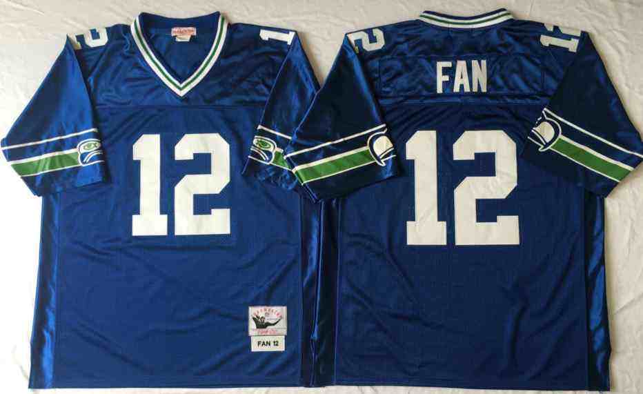 Seattle Seahawks 12 Fan Throwback Blue Jersey