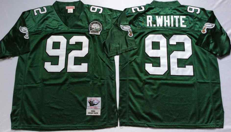 Philadelphia Eagles 92 Reggie White 1992 Throwback Green Jersey