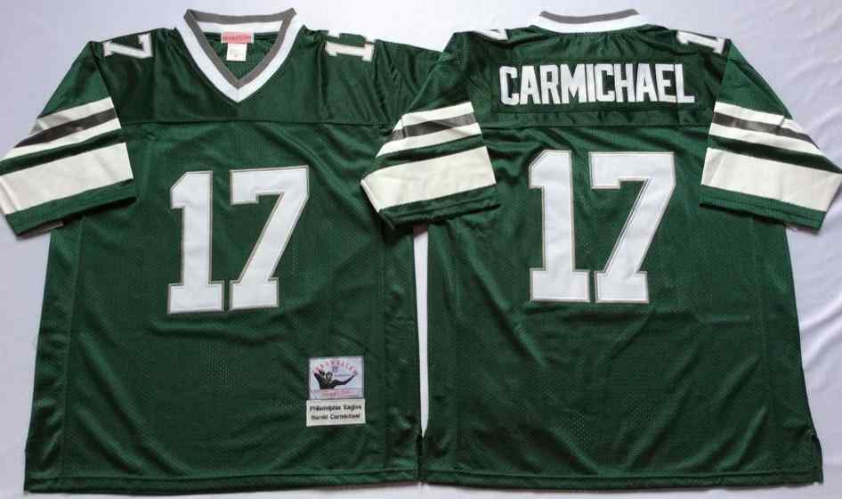Philadelphia Eagles 17 Harold Carmichael 1980 Throwback Green Jersey
