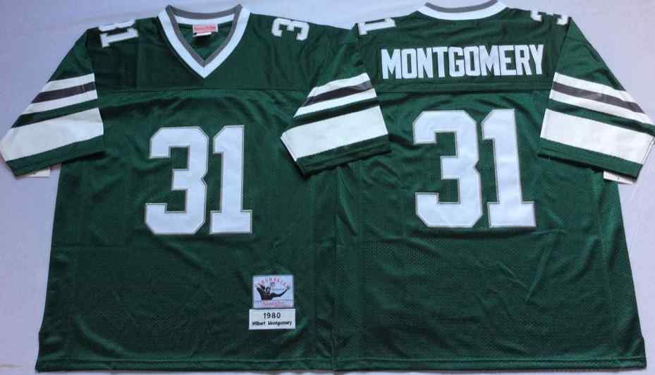 Philadelphia Eagles 31 Wilbert Montgomery 1980 Throwback Green Jersey
