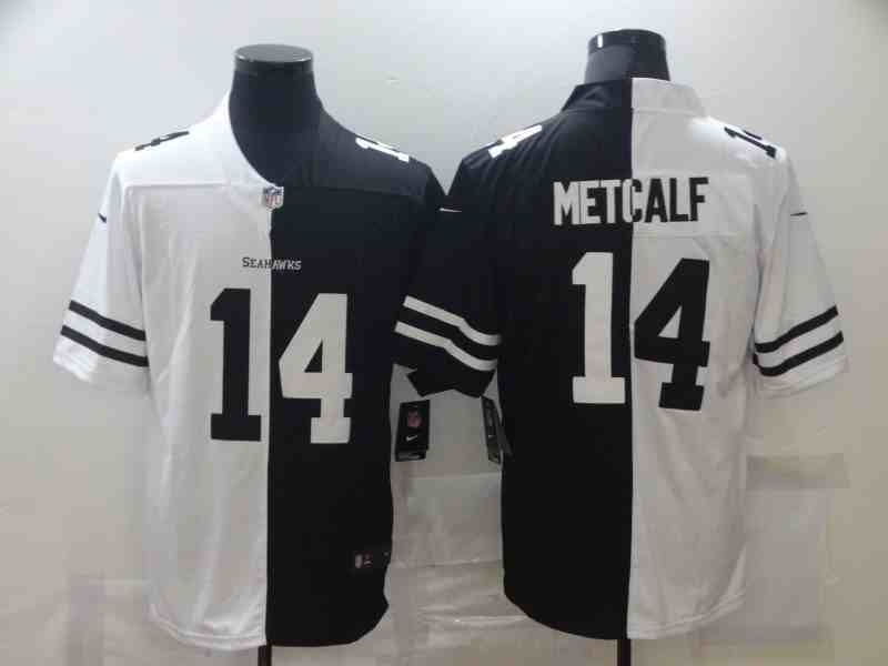 Seahawks 14 DK Metcalf Black And White Split Vapor Untouchable Limited Jersey