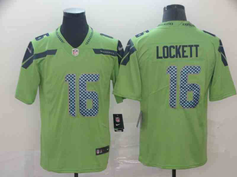 Nike Seahawks 16 Tyler Lockett Green Color Rush Limited Jersey