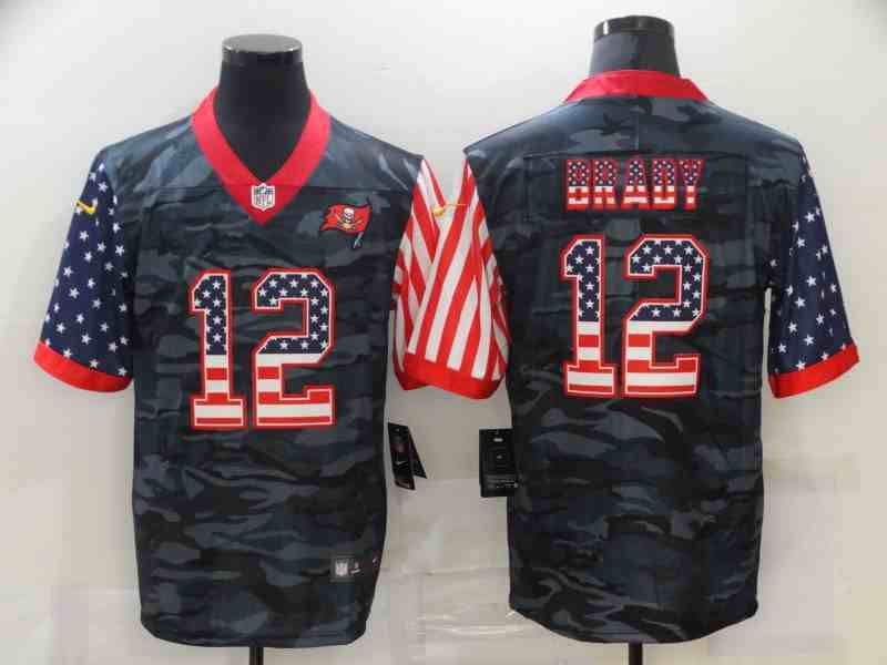 Nike Buccaneers 12 Tom Brady Nike USA Camo Salute to Service Limited NFL Jerseys