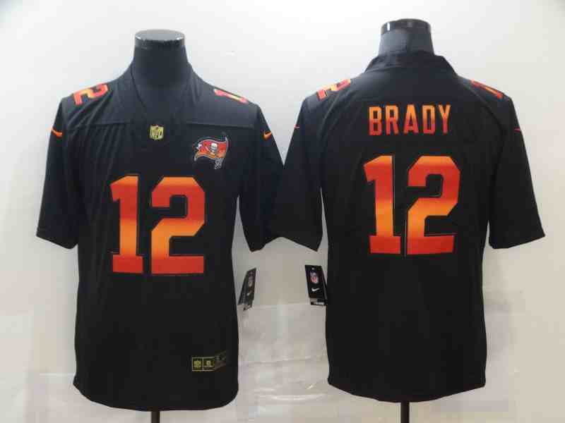 Nike Buccaneers 12 Tom Brady Black colorful fashion Edition  Limited Jersey
