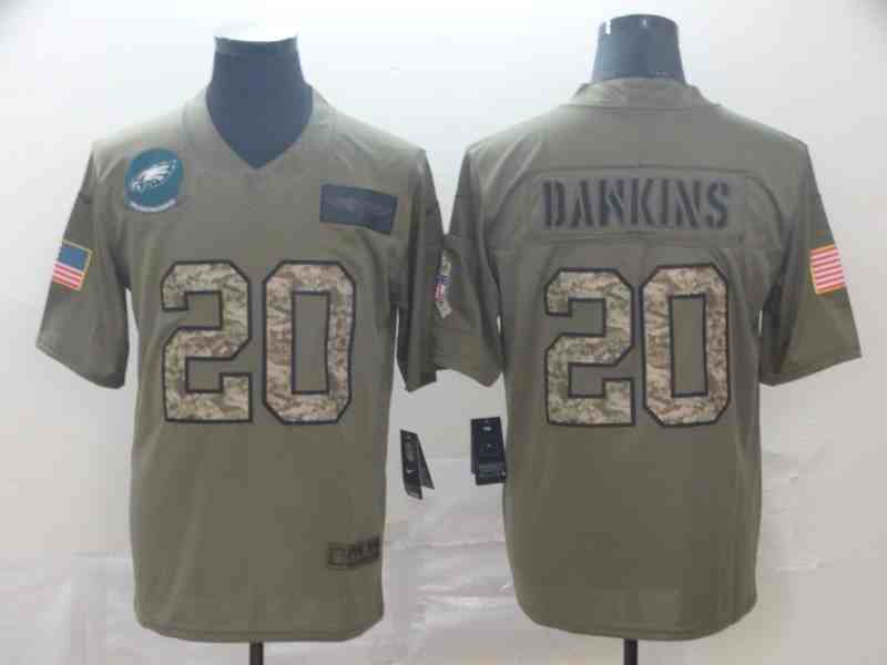 Nike Eagles 20 Brian Dawkins 2019 Olive Camo Salute To Service Limited Jersey