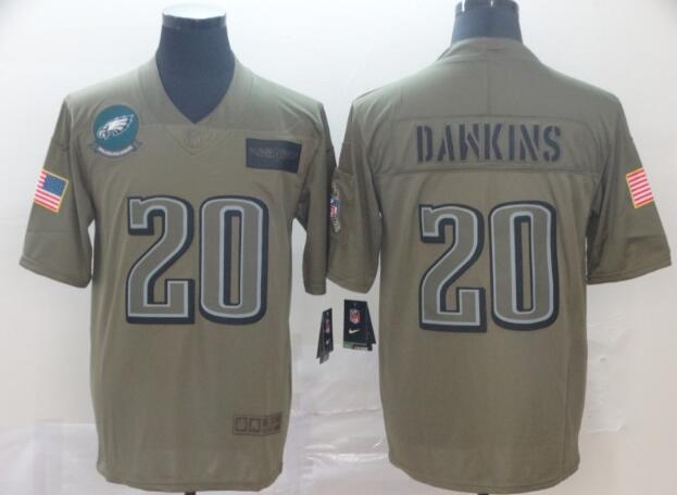 Nike Eagles 20 Brian Dawkins Olive Men's Stitched NFL Limited 2019 Salute To Service Jersey