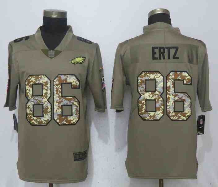 Nike Eagles 86 Zach Ertz Olive Salute To Service Limited Jerseys