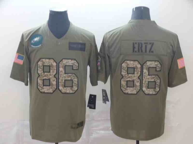 Nike Eagles 86 Zach Ertz 2019 Olive Camo Salute To Service Limited Jersey
