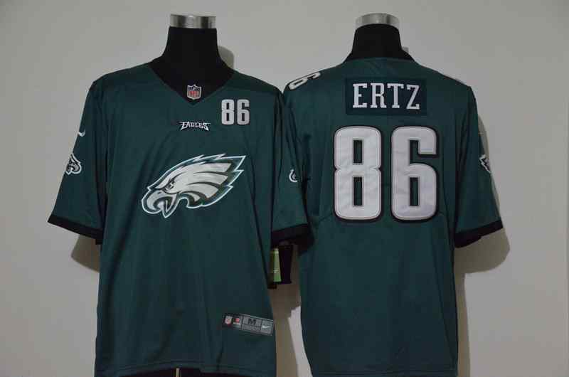 Nike Eagles 86 Zach Ertz Green Team Big Logo Number Vapor Untouchable Limited Jersey