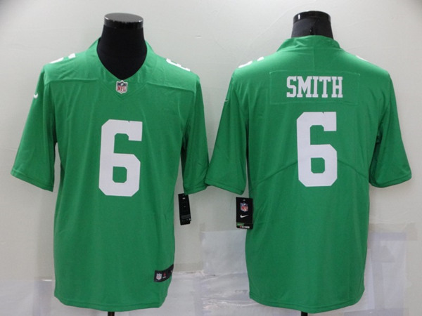 Men Philadelphia Eagles 6 DeVonta Smith Green Throwback Vapor Untouchable Limited Stitched Football Jersey