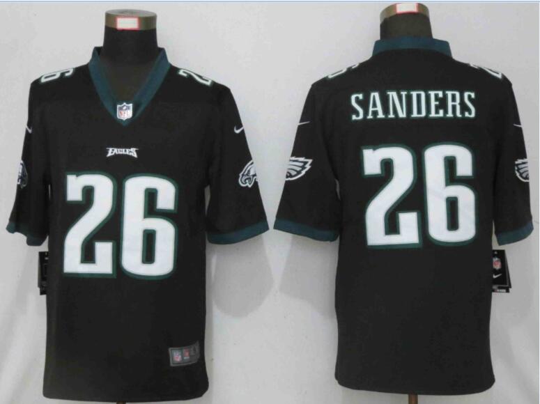 Men Philadelphia Eagles 26 Sanders Black 2020 Vapor Untouchable Limited Nike NFL Jersey