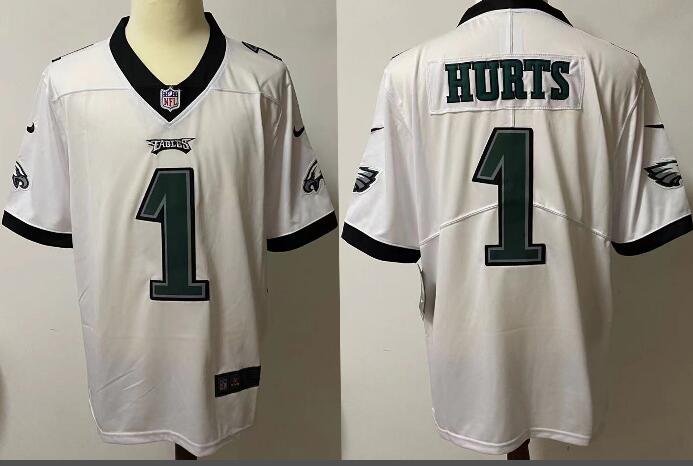 Men Philadelphia Eagles 1 Jalen Hurts White Vapor Untouchable Limited Stitched Jersey