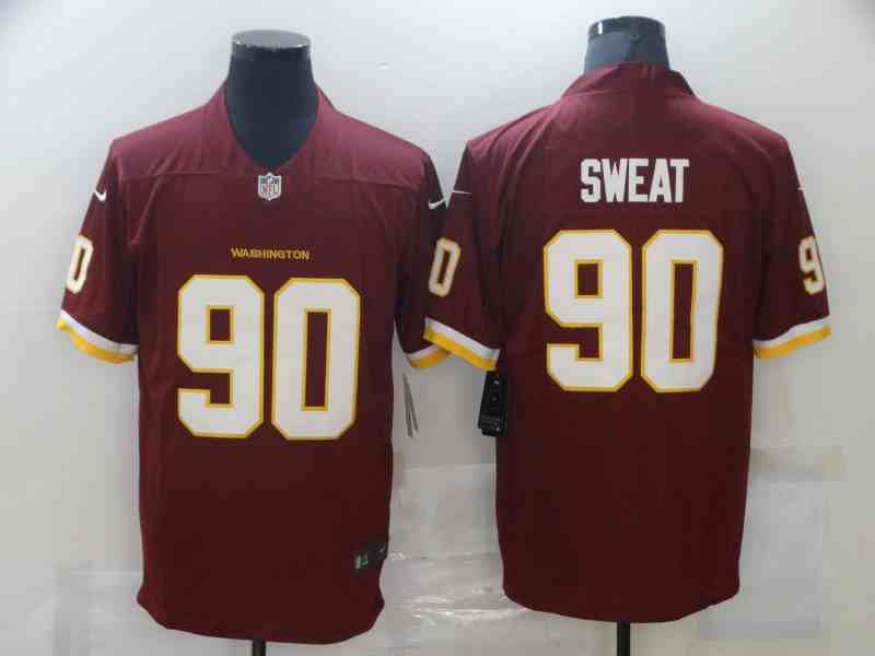 Men's Washington Redskins 90 Montez Sweat Red Vapor Limited Jersey
