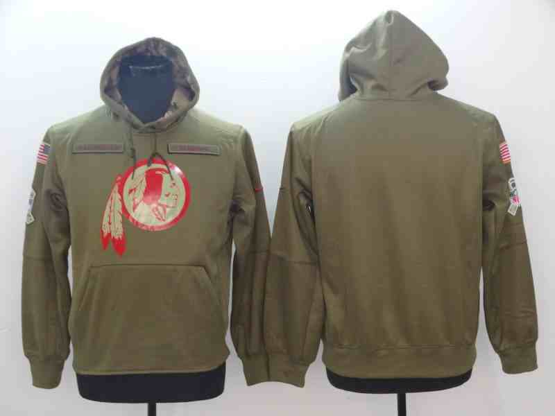 Men's Nike Olive Washington Redskins Salute to Service Sideline Therma Performance Pullover Hoodie