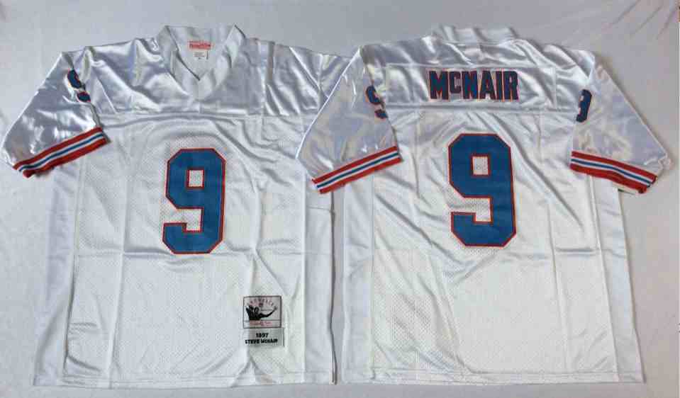 Houston Oilers 9 McNAIR White Throwback Jerseys