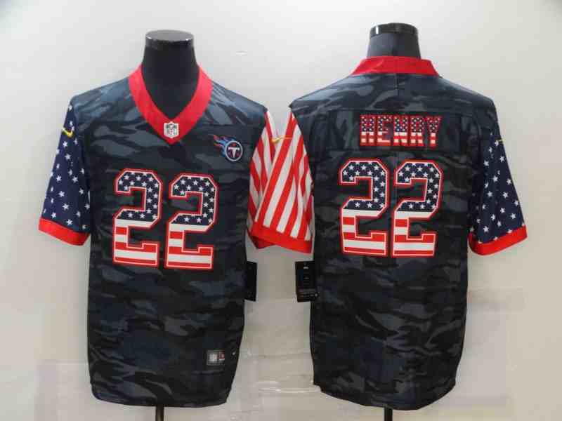 Nike Titans 22 Derrick Henry 2020 Nike USA Camo Salute to Service Limited NFL Jerseys
