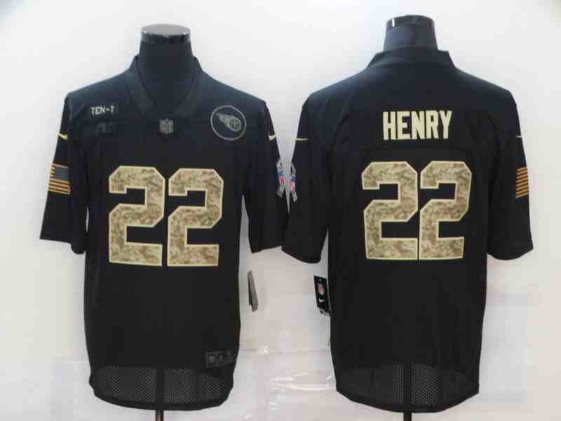 Nike Titans 22 Derrick Henry Black Men's Stitched NFL Limited Salute To Service Jersey