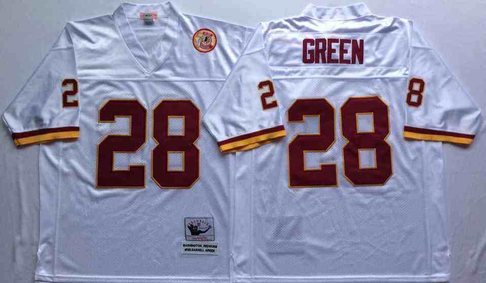 Washington Redskins 28 Darrell Green Throwback White Jersey