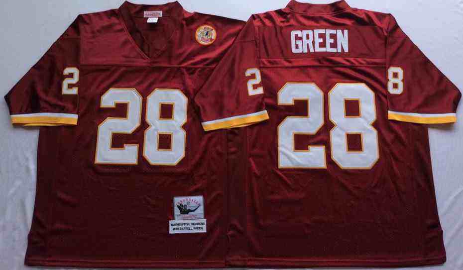 Washington Redskins 28 Darrell Green Throwback Burgundy Jersey