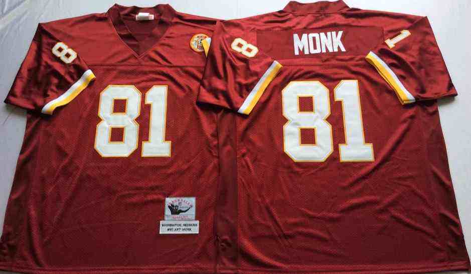 Washington Redskins 81 Art Monk Throwback Burgundy Jersey