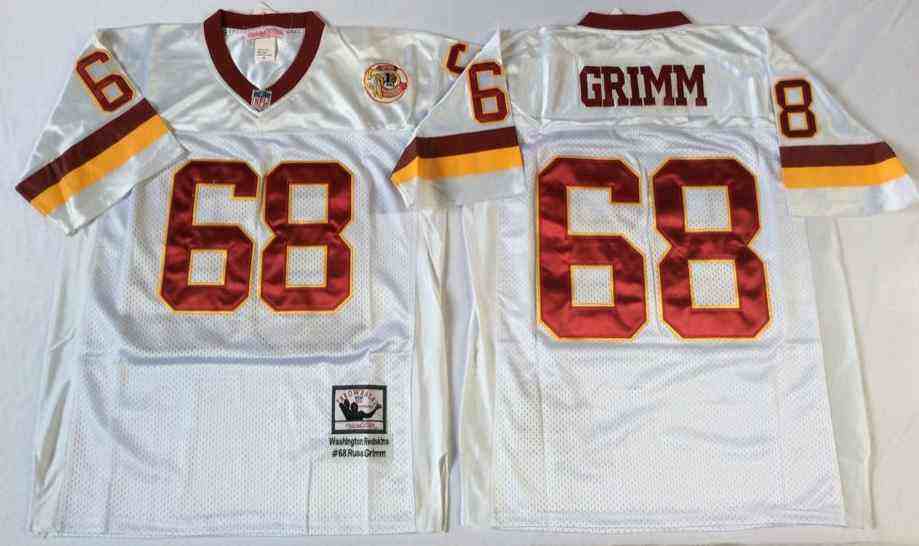 Washington Redskins 68 Russ Grimm Throwback White Jersey