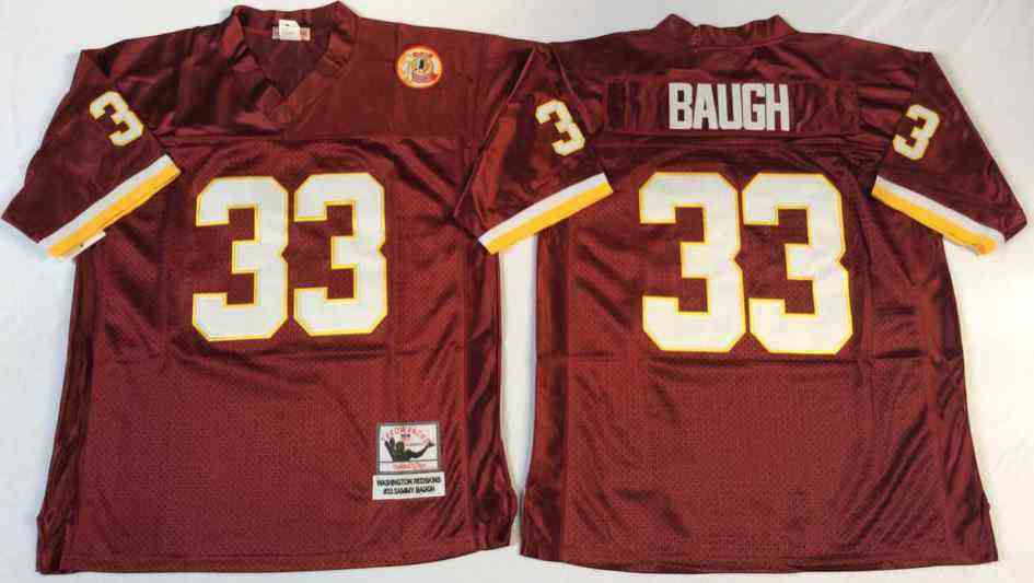 Washington Redskins 33 Sammy Baugh Throwback Burgundy Jersey