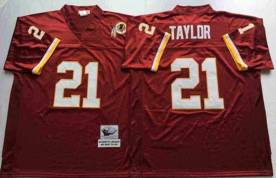 Washington Redskins 21 Sean Taylor Throwback Burgundy Jersey