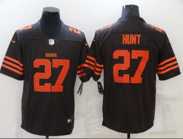 Cleveland Browns Mens Limited Brown Color Rush 27 Kareem Hunt Jersey