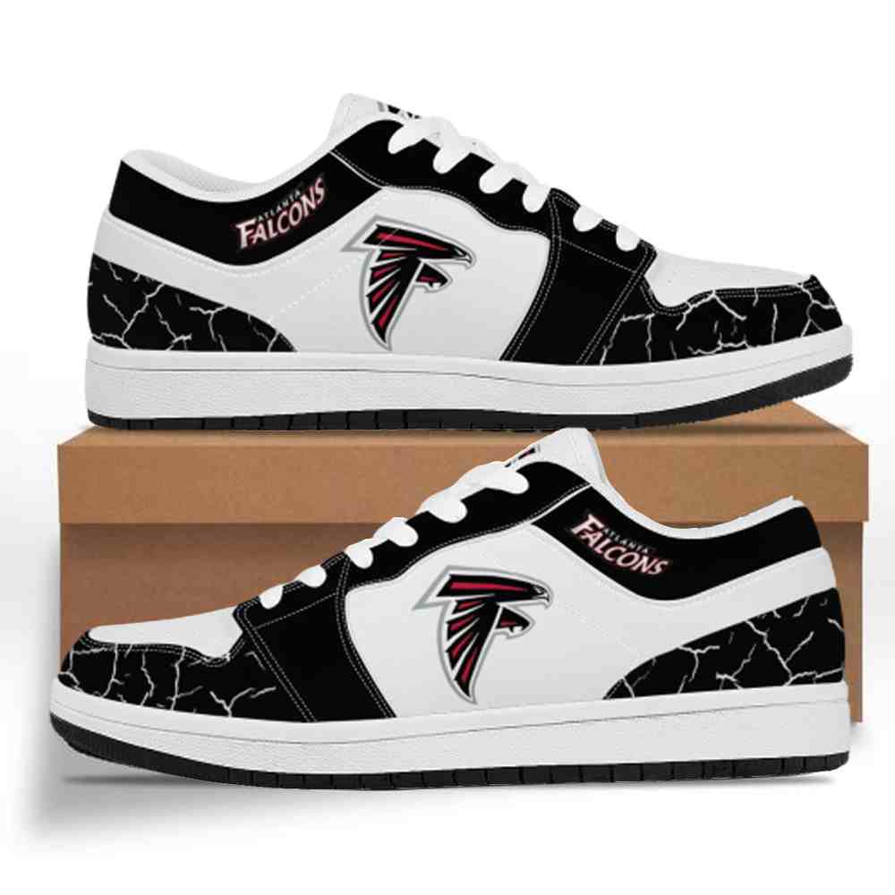 NFL Customized  shoes  Atlanta Falcons Low Top Leather AJ1 Sneakers 001 Customized  shoes