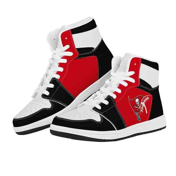 NFL Customized  shoes Tampa Bay Buccaneers High Top Leather AJ1 Sneakers 001
