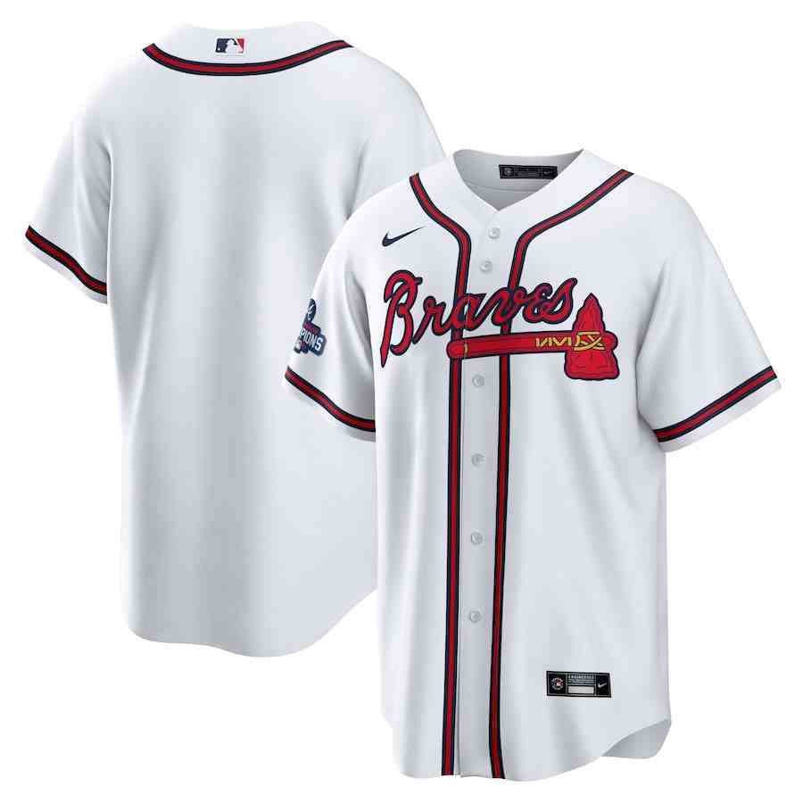 Men's Atlanta Braves Nike White 2021 World Series Champions Replica Jersey