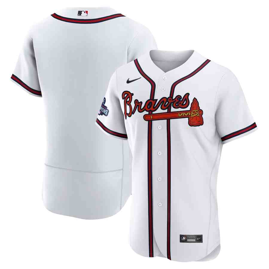 Men's Atlanta Braves Nike White 2021 World Series Champions Authentic Jersey