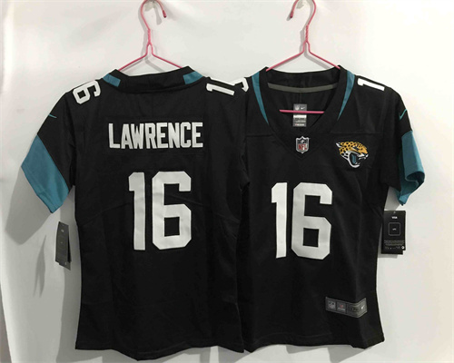 Women Nike Jaguars 16 Trevor Lawrence Black 2021 Draft Vapor Limited Jersey