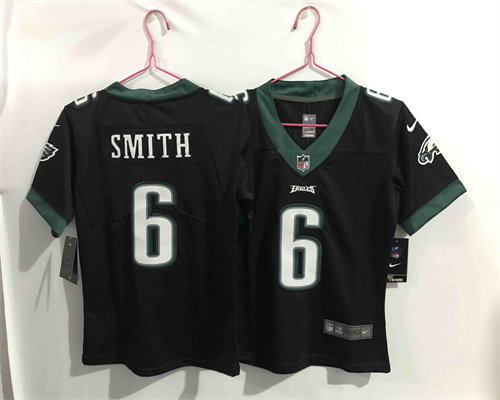 Women Nike Eagles 6 DeVonta Smith Black 2021 Draft Vapor Limited Jersey