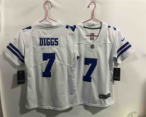 Women Nike Cowboys 7 Trevon Diggs White Vapor Untouchable Limited Jersey