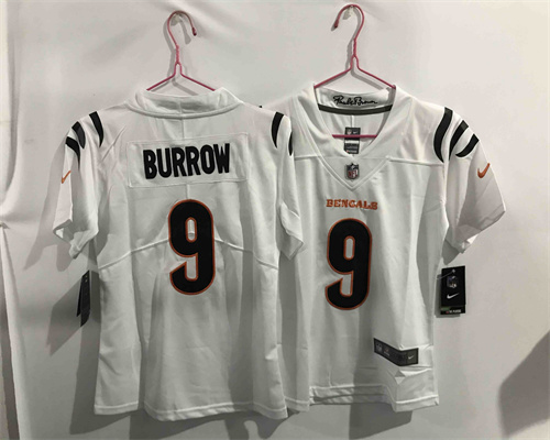 Youth Nike Bengals 9 Joe Burrow White Vapor Limited Jersey