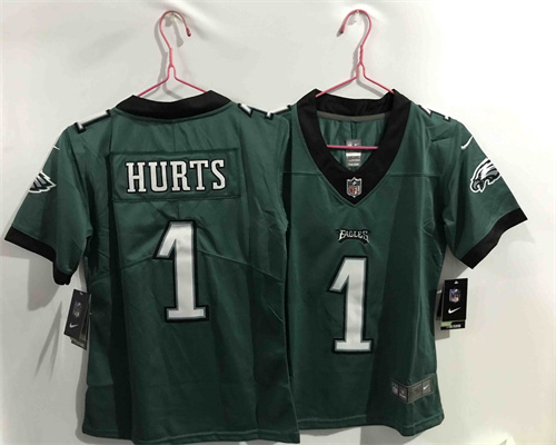 Youth Philadelphia Eagles 1 Jalen Hurts Green Vapor Untouchable Limited Stitched Jersey