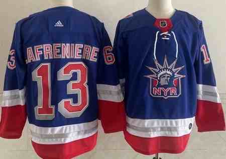 Men's New York Rangers #13 Alexis Lafreniere Blue 2021 Reverse Retro Authentic Jersey
