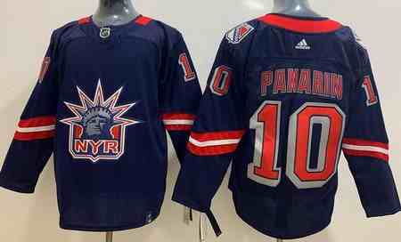 Men's New York Rangers #10 Artemi Panarin Navy 2021 Reverse Retro Authentic Jersey