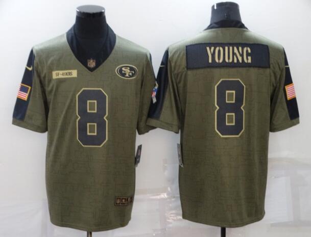 Men's San Francisco 49ers Steve Young Nike Olive 2021 Salute To Service Limited Player Jersey