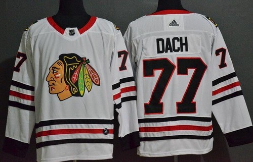 Men's Chicago Blackhawks #77 Kirby Dach White Authentic Jersey