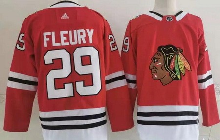 Men's Chicago Blackhawks #29 Marc Andre Fleury Red Authentic Jersey