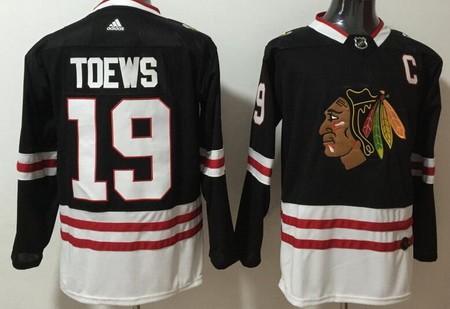 Men's Chicago Blackhawks #19 Jonathan Toews Black 2020 Alternate Authentic Jersey