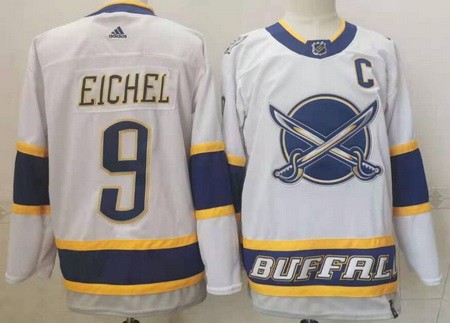 Men's Buffalo Sabres #9 Jack Eichel White 2021 Reverse Retro Authentic Jersey