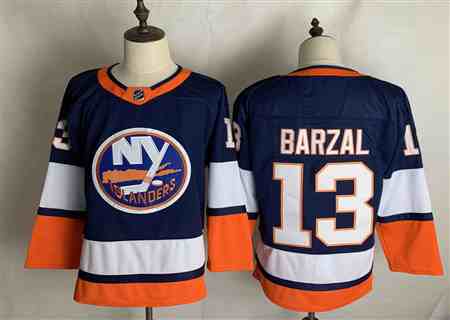 Men's New York Islanders #13 Mathew Barzal Navy 2021 Reverse Retro Authentic Jersey