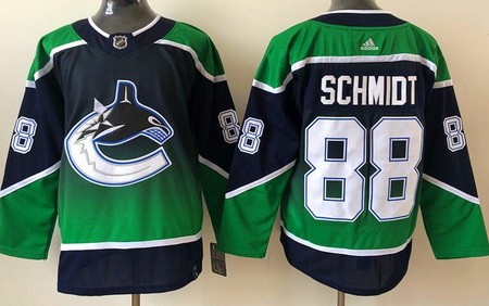 Men's Vancouver Canucks #88 Nate Schmidt Navy Green 2021 Reverse Retro Authentic Jersey